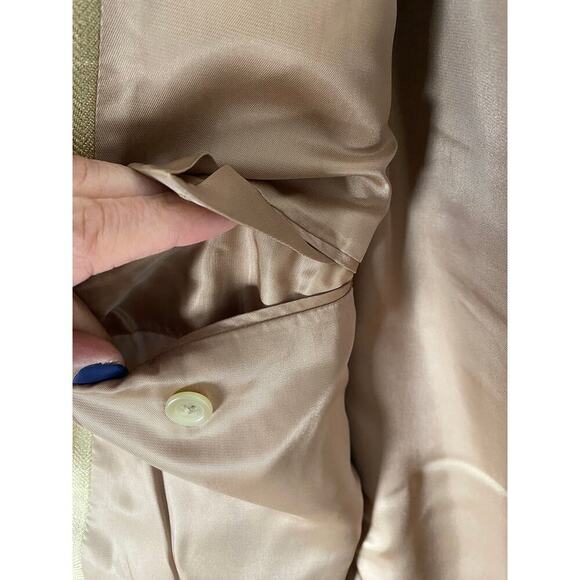 Lauren Ralph Lauren Men's Silk Blazer Sport Jacket Tan Beige Check Classic 42R - Picture 7 of 10